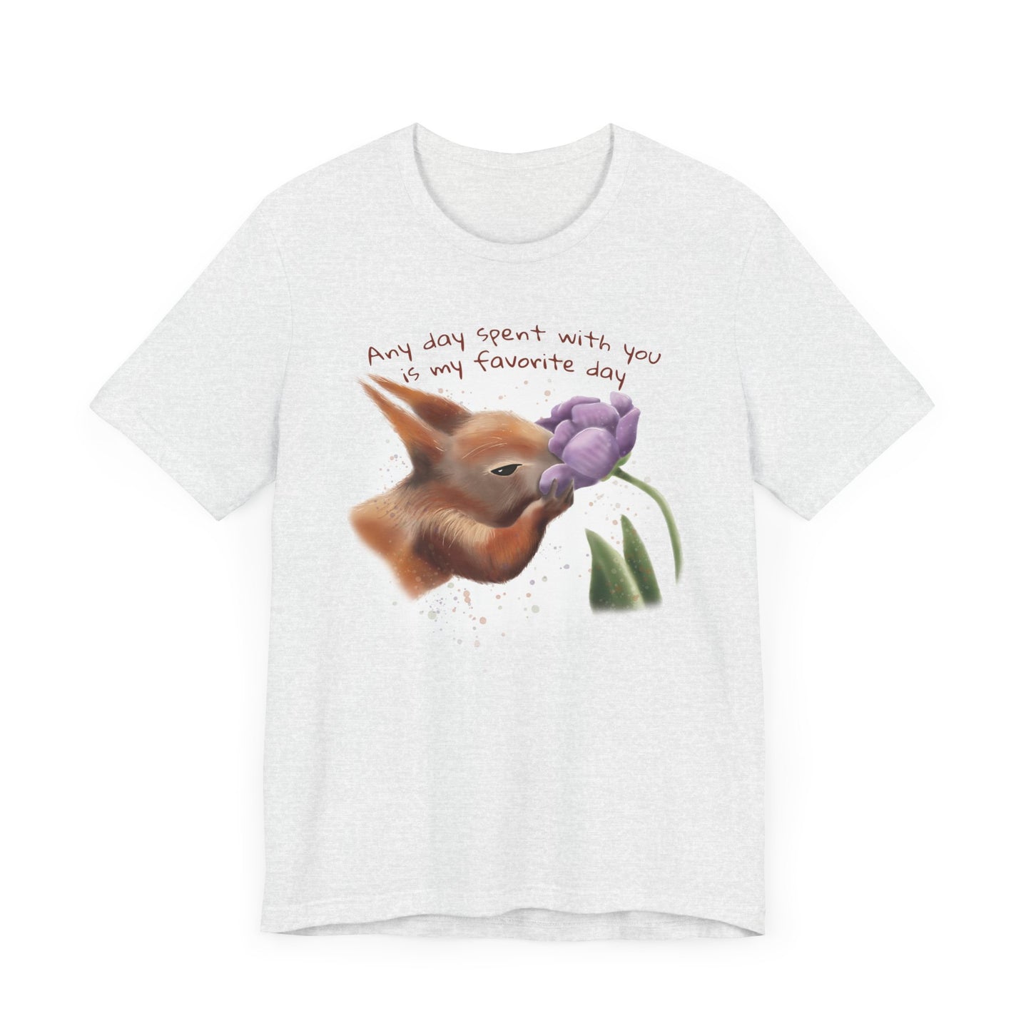 Squirrel and Tulip - Adult T-shirt