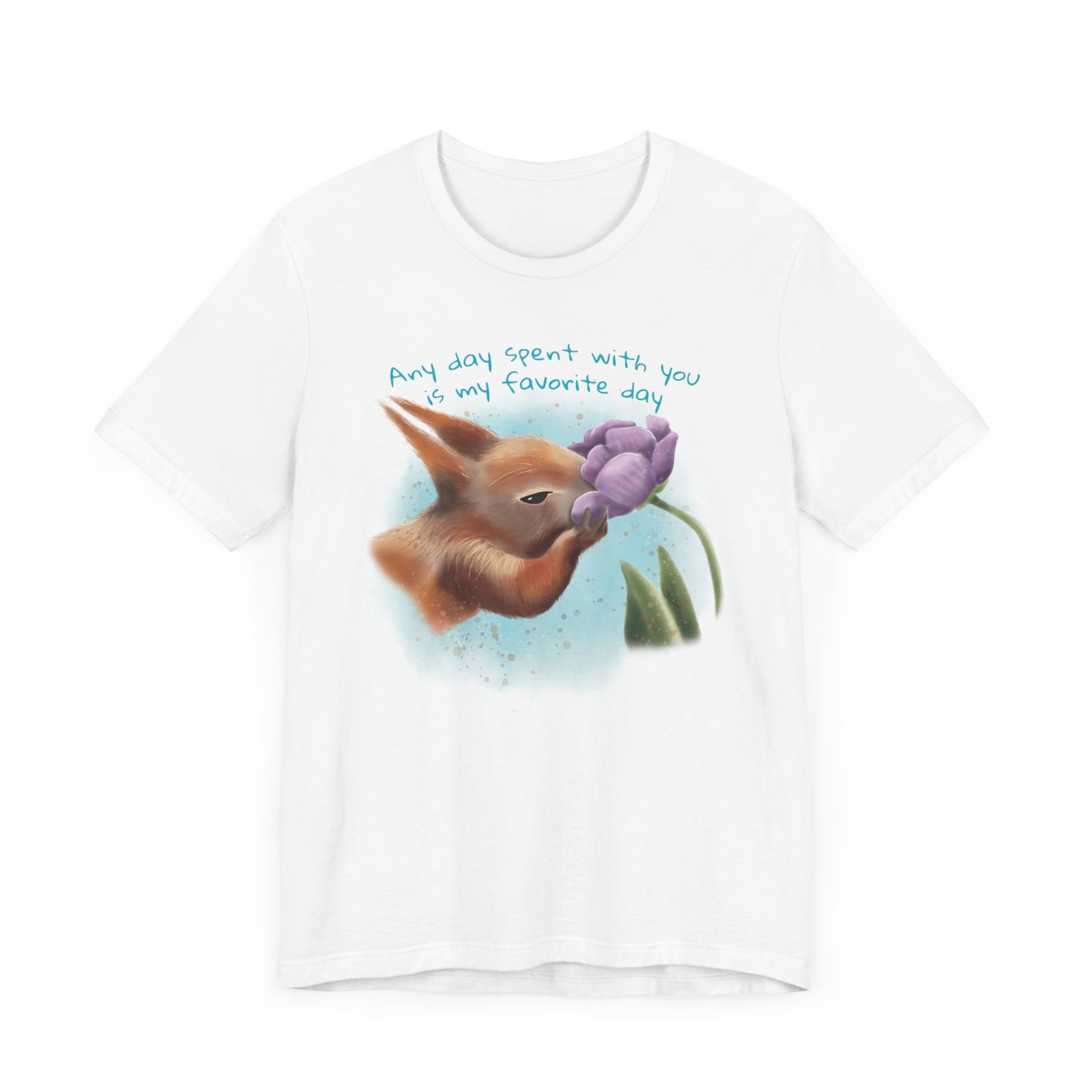 Squirrel and Tulip - Adult T-shirt
