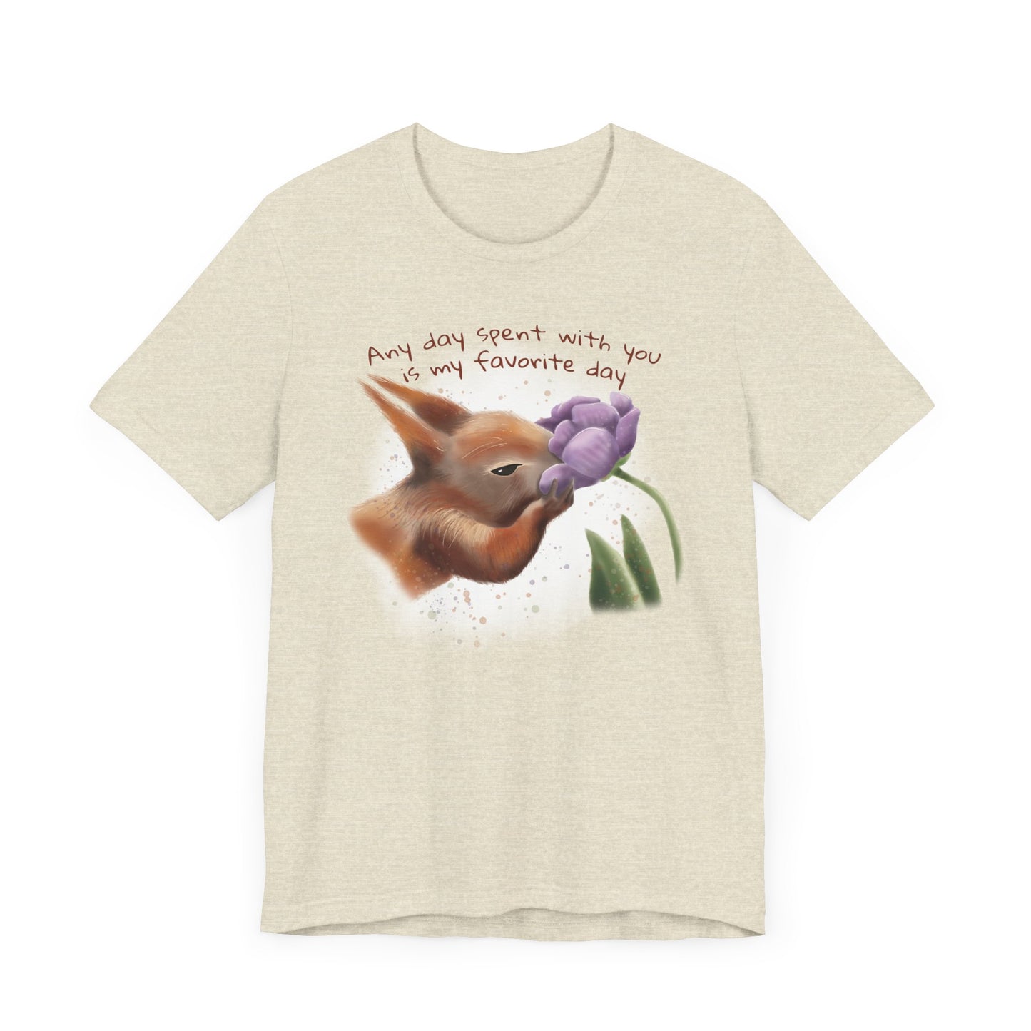 Squirrel and Tulip - Adult T-shirt