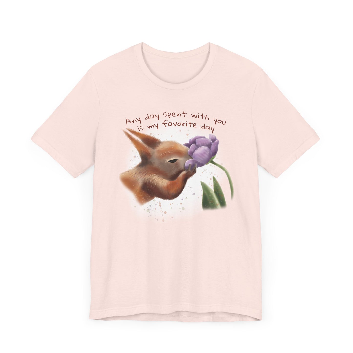 Squirrel and Tulip - Adult T-shirt