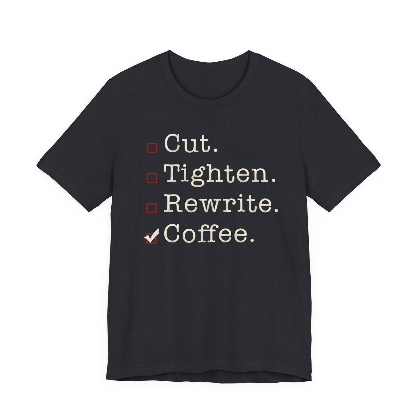 Cut. Tighten. Rewrite. Coffee.