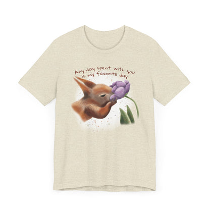 Squirrel and Tulip - Adult T-shirt