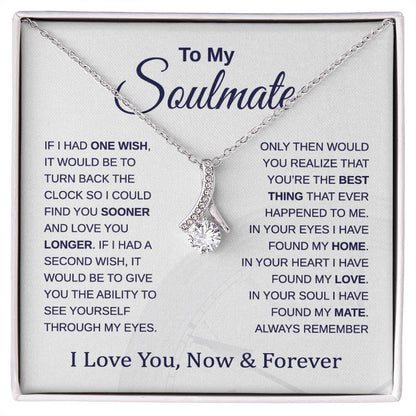 To My Soulmate - Turn Back the Clock - Alluring Beauty Necklace - Perfect for Birthday, Holiday, or Christmas